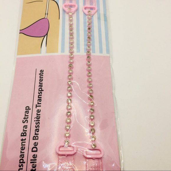 BRA STRAPS TRANSPARENT PINK WITH RHINESTONES!!! - Picture 8 of 14